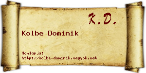 Kolbe Dominik névjegykártya